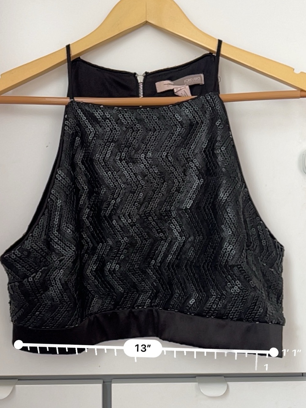 Forever 21 Black Sequin Crop Top